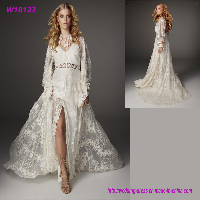 Hot Selling Morden Style Tulle Wedding Dress Bridal Full Lace Dress