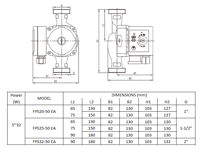 Max. Head 5m, Energy Saving Hot Water Pumps