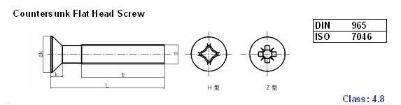 Cross Recessed Countersunk Flat Head Screw (DIN965)