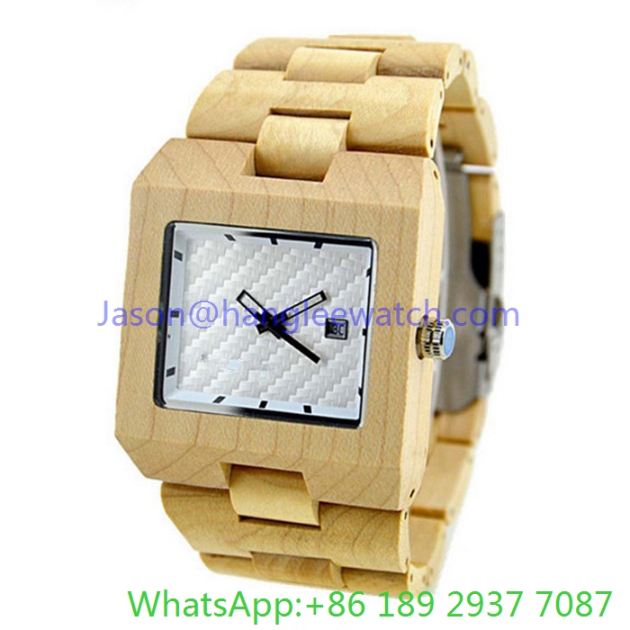 Fashion Square Wood Watch and Wooden Band for Man (Ja-150110)