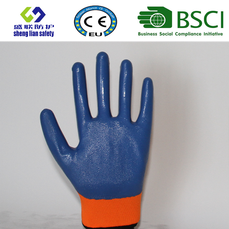 Polyester Shell with Nitrile Coated Work Gloves (SL-N104)