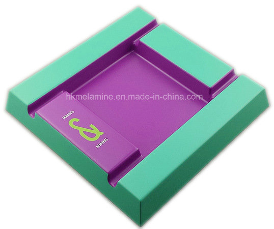 Bicolor Melamine Square Ashtray with Logo