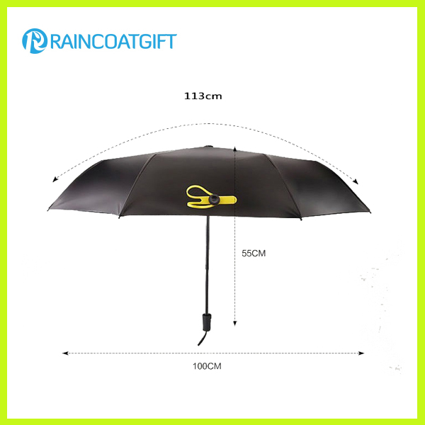 Good Quality Black Metal UV Protection Sun Folding Type Pocket Size Umbrella