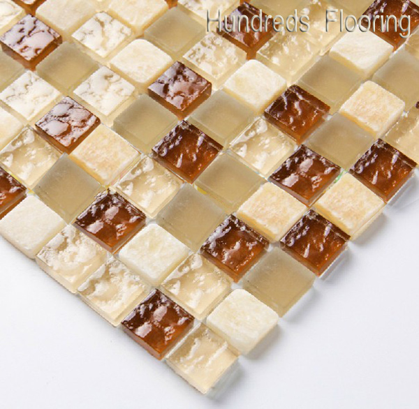 Gold Mosaic Wall Tile, Glass Mosaic (HGM344)