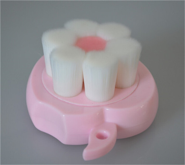 Fashion Soft Hair Facial Cleanser Pink Flower Shape Cleaning Brush