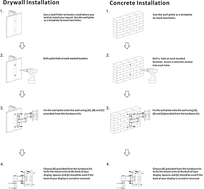 Low Profile Wall Mount for 26