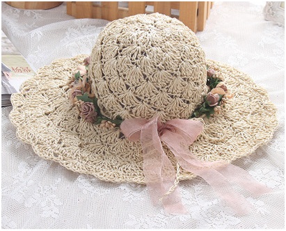 Summer New Wreath Hat, Pure Manual Sun Along Straw Hat