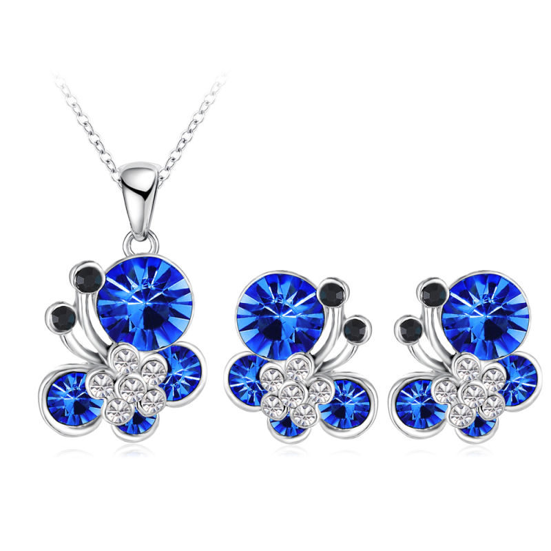 Cheap Crystal Butterfly Jewelry Sets 7colors (PCST0003-B)