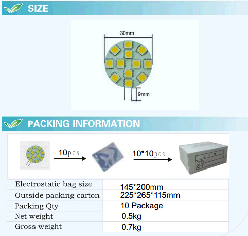 G4 LED Bulb of 12 LED 5050 (GN-HP-WW1W12-G4)