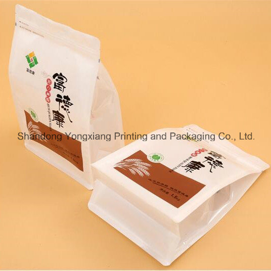 Exquisite Grains/Rice Plastic Packaging Bag with Quad Bottom
