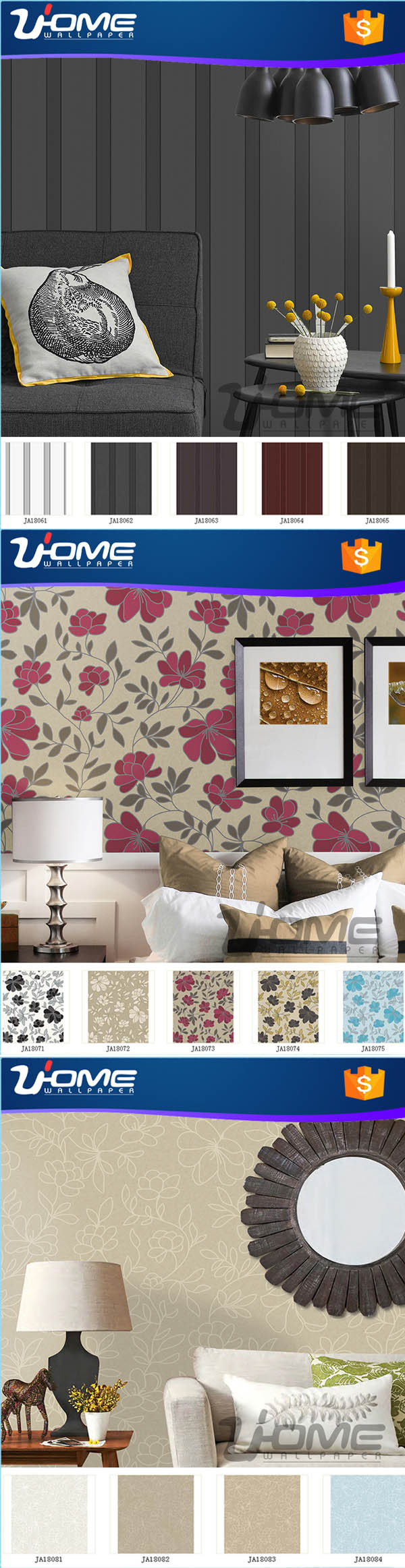 Uhome 130g Textile Wall Decor Wall Paper Catalogue--Beautiful Life