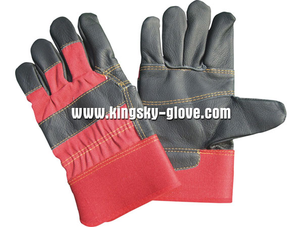 Black Color Patched Palm Furniture Leather Glove