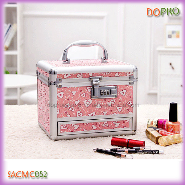 Cute Pink Small Size Aluminum Jewellery Travel Case (SACMC052)