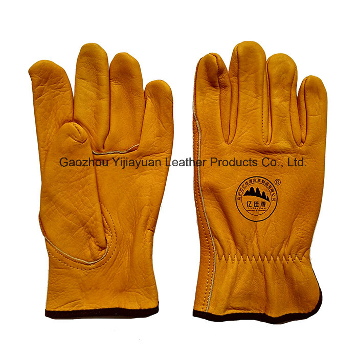 Reinforcement Cow Grain Leather Safety Rigger Gloves for Working