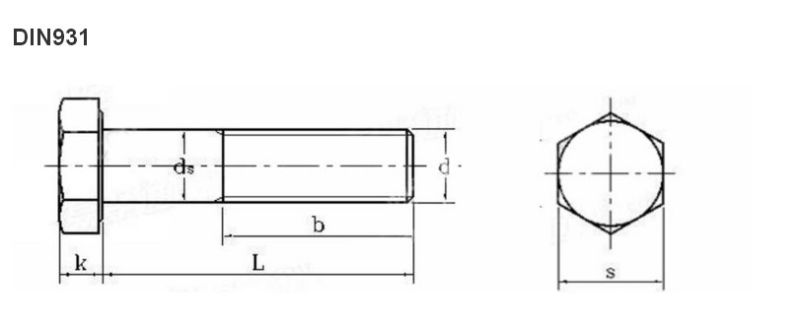 DIN931 Hex Head Bolt for Industry