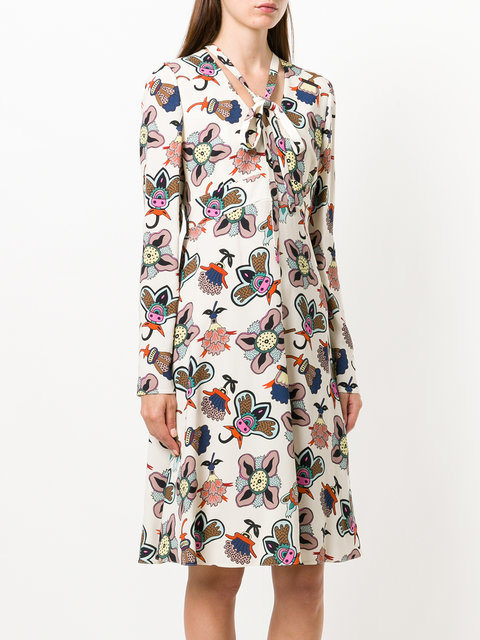 Fashion Long Sleeve Floral Print Dress