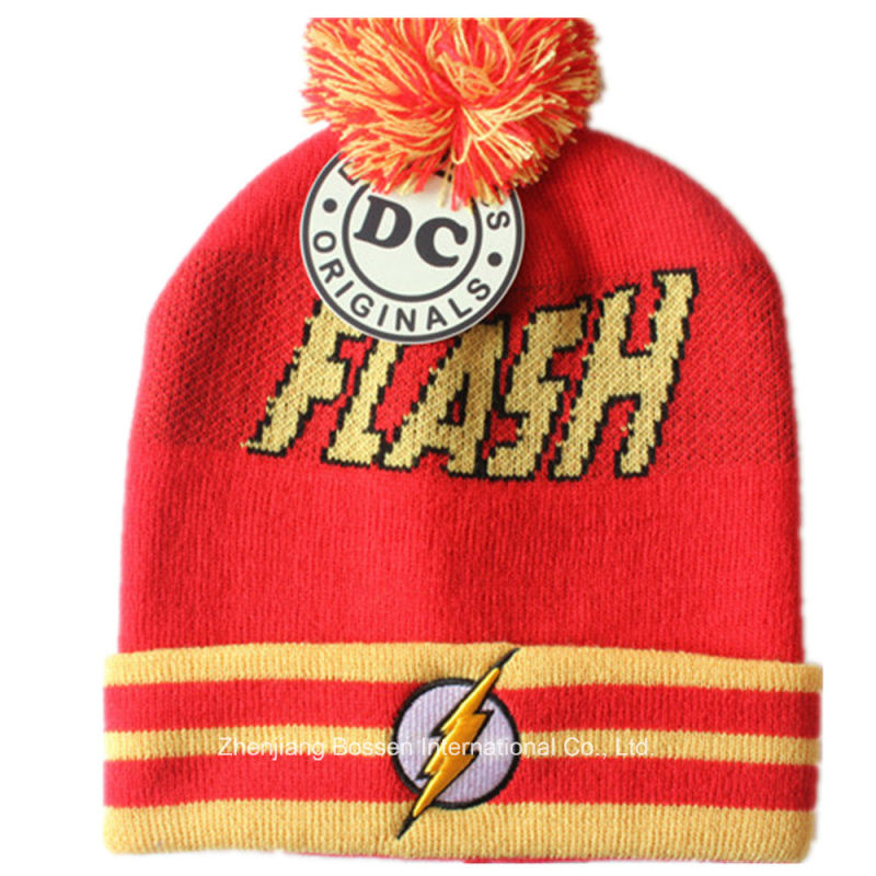 OEM Produce Customized Design Cartoon Acrylic Winter Knitted Jacquard Beanie Hat