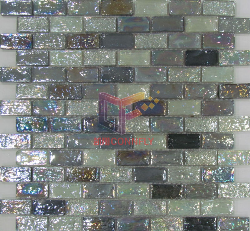 Red Iridescent Crystal Mosaic Tile (CFR685)