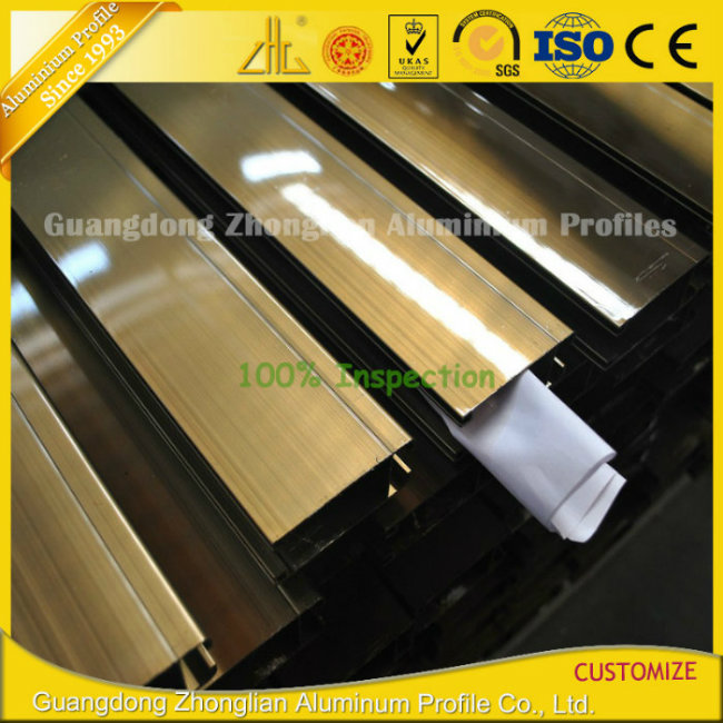 Electrophoresis Champagne/Black/Silver Aluminium Profile for Door Frame Decoration