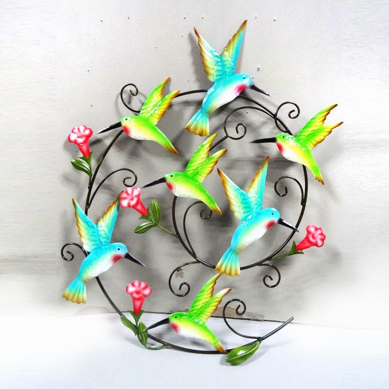 Lively Flying Metal Humming Bird Wall Decoration