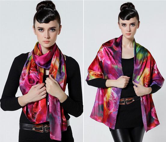 100%Silk Scarves Digital Print 100%Silk Shawls