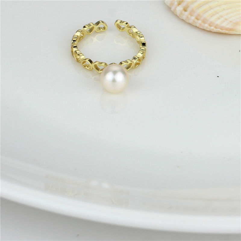 Gold Plated Natural Real Resizable Pearl Ring