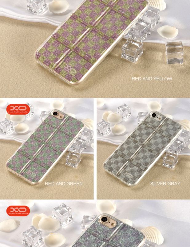 Cube Series Bright Bling TPU Shiny Film Soft Case for iPhone 7 Plus