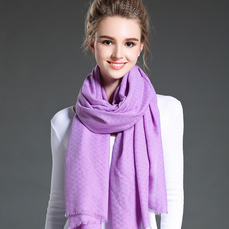 Women in Winter to Keep Warm Plain Purple   Polyester Scarf Shawl