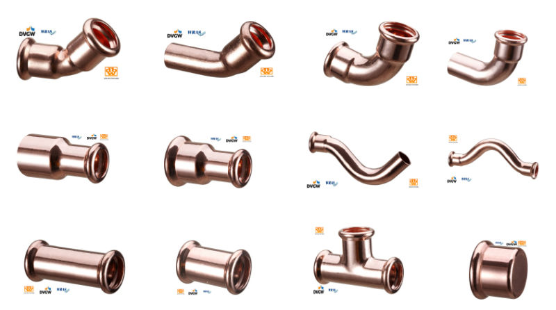 Copper Press Fitting T-Coupling Reduction 22*18*22