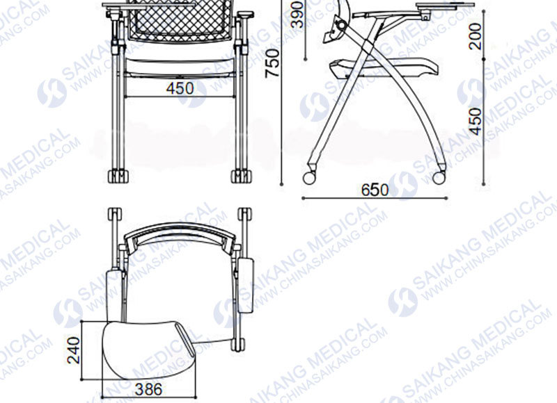 High Quality Training Chair/ Meeting Chair with Writing Pad