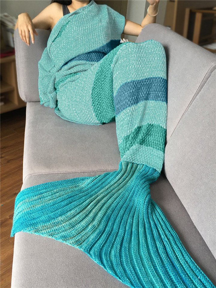 Adult Size Wearable Coral Fleece Mermaid Tail Blanket