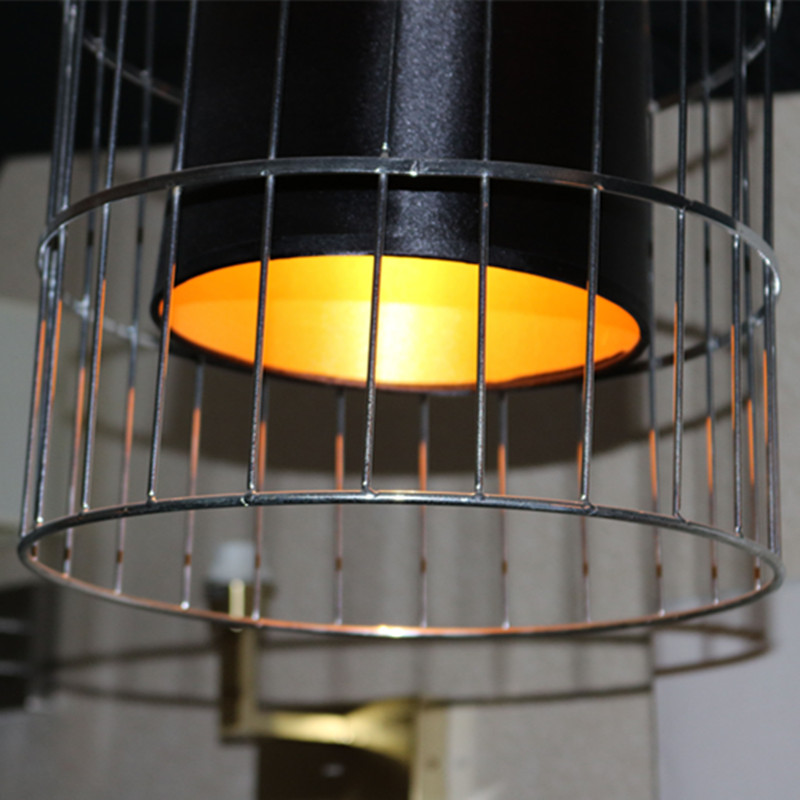 Satinless Steel Black Cage Pendant Lamp for Hotel Project