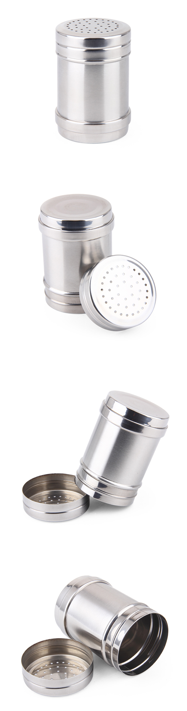 Small/Middle/Large Stainless Steel Spice Shaker Salt and Pepper Shakers