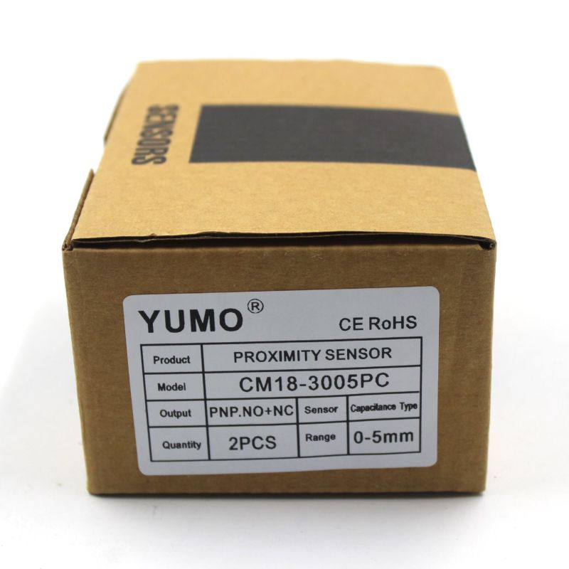 Yumo Cm18-3005PC Plastic Detection Distance 0-5mm Adjustable PNP. No+Nc Capacitive Proximity Switch