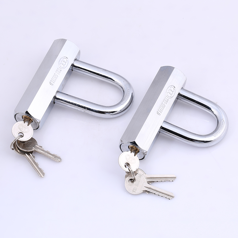 Hexagonal Round Steel U Padlock 110mm with Chrome Plated