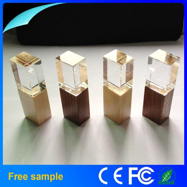 2016 Hot Selling Wooden Crystal USB Flash Drive with 8GB