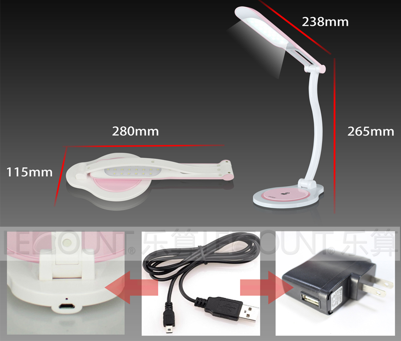 Touch Sensor Desk LED Light with Built-in Rechargeable Battery (LTB655)