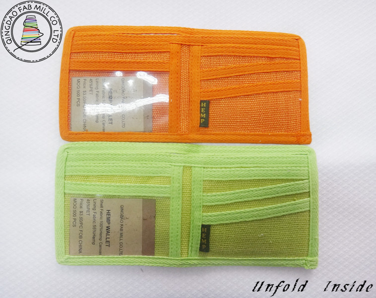 High Quality New Fashion Hemp Wallet 2-Fold