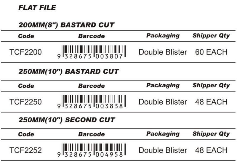 Steel File Flat 200mm Bastard Cut for DIY/Decoration