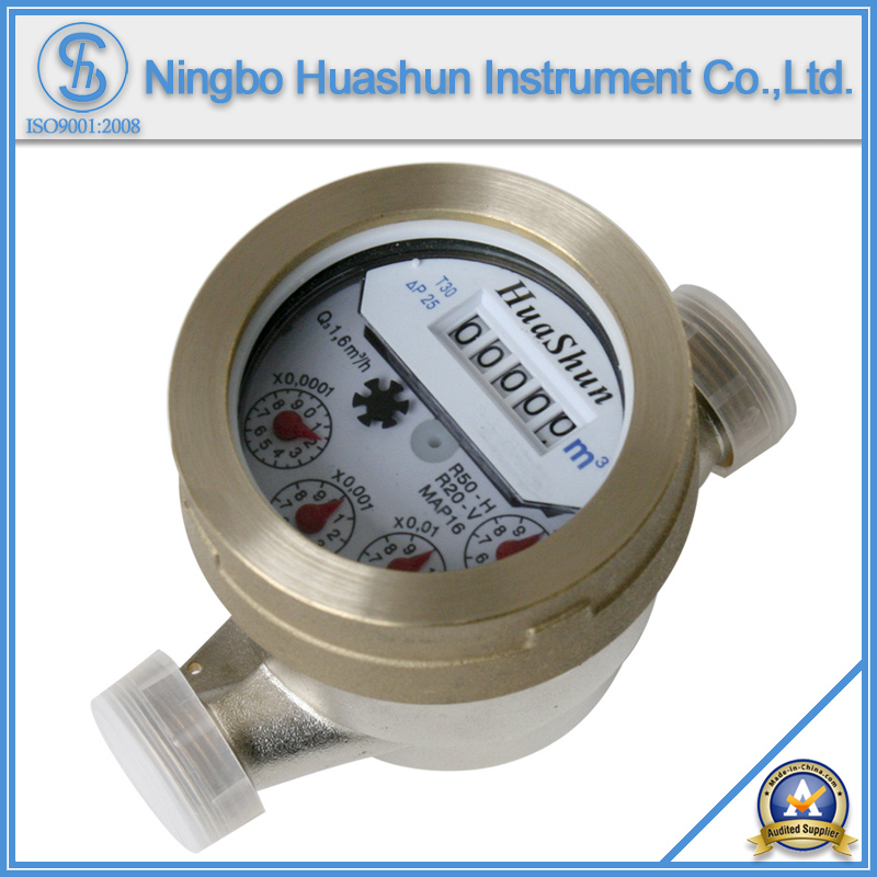 Single Jet Wet Type Brass Body Water Meter