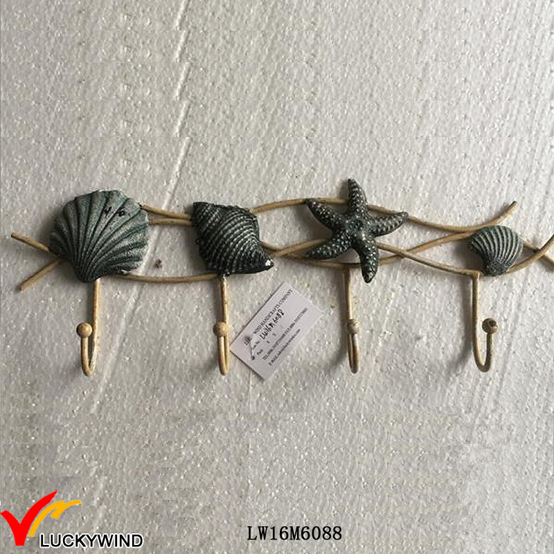 Seashell Vintage Metal Handmade Decorative Wall Hooks