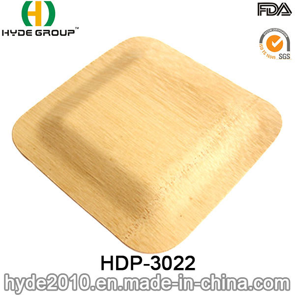 BPA Free Disposable Square Bamboo Plate for Your Party (HDP-3022)