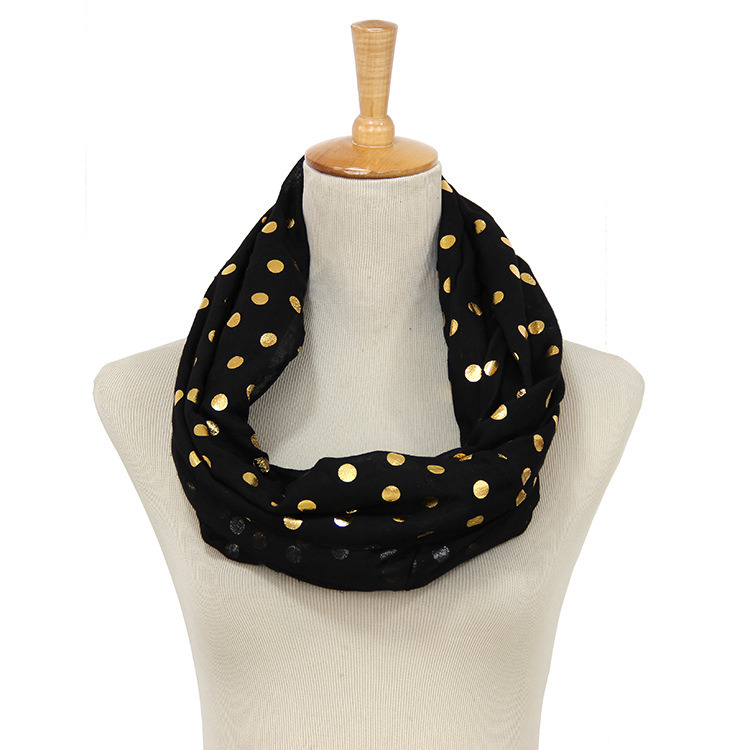 Women's Spring Summer Golden Foil DOT Printing Scarf Snood (SW146)