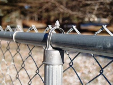 Chain Link Fence with Razor Wire on Top