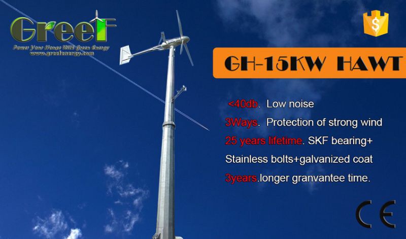 15kw 150rpm Horizontal Axis Wind Turbine with Ce Certificate