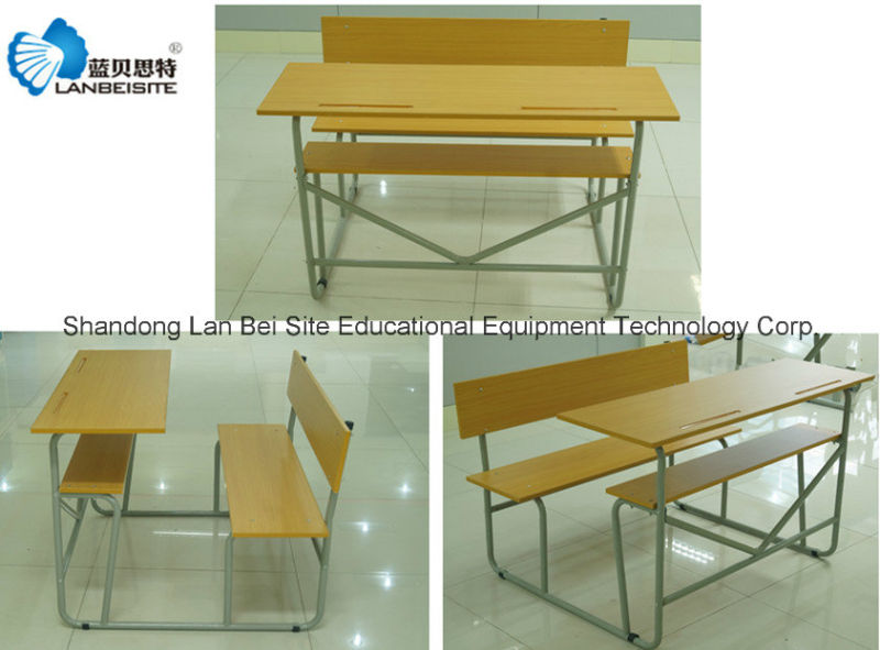 High Quality Double Wooden Desk and Chair Set for Sale