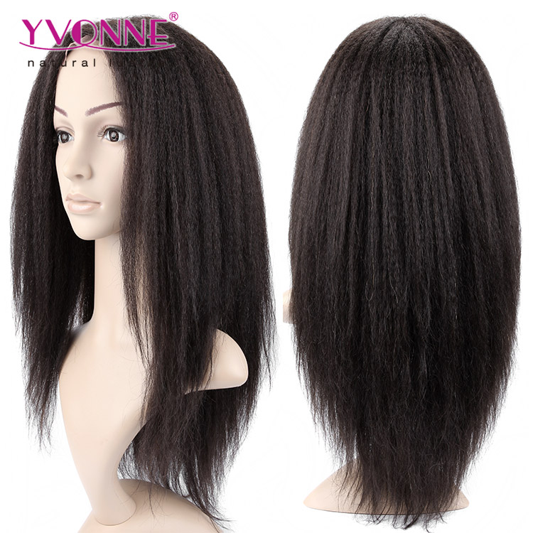 Top Quality Yaki Straight Human Hair Front Lace Wig