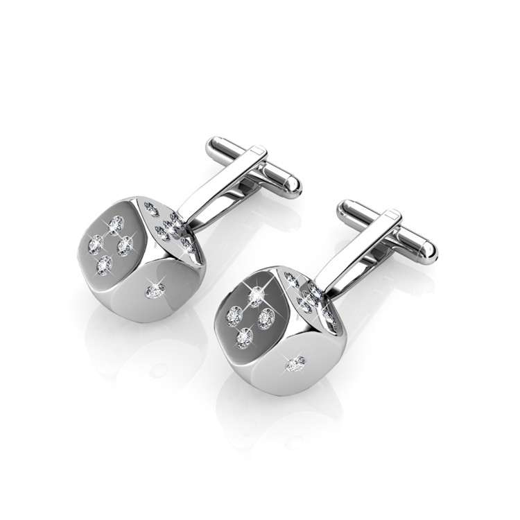 Destiny Jewellery Crystal From Swarovski Dice Cufflinks