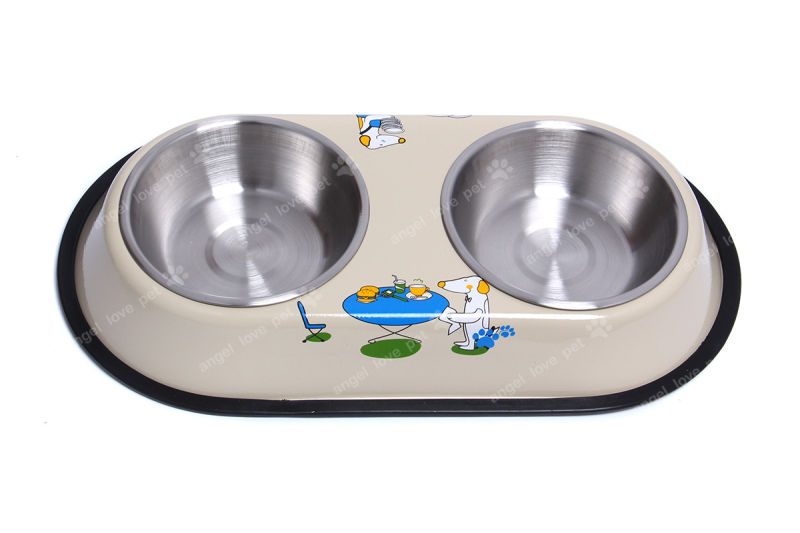 Pet Staninless Steel Double Feeding Bowl