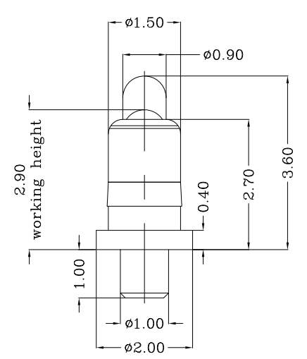 Spring Pogo Pin for DIP with Diameter 0.9